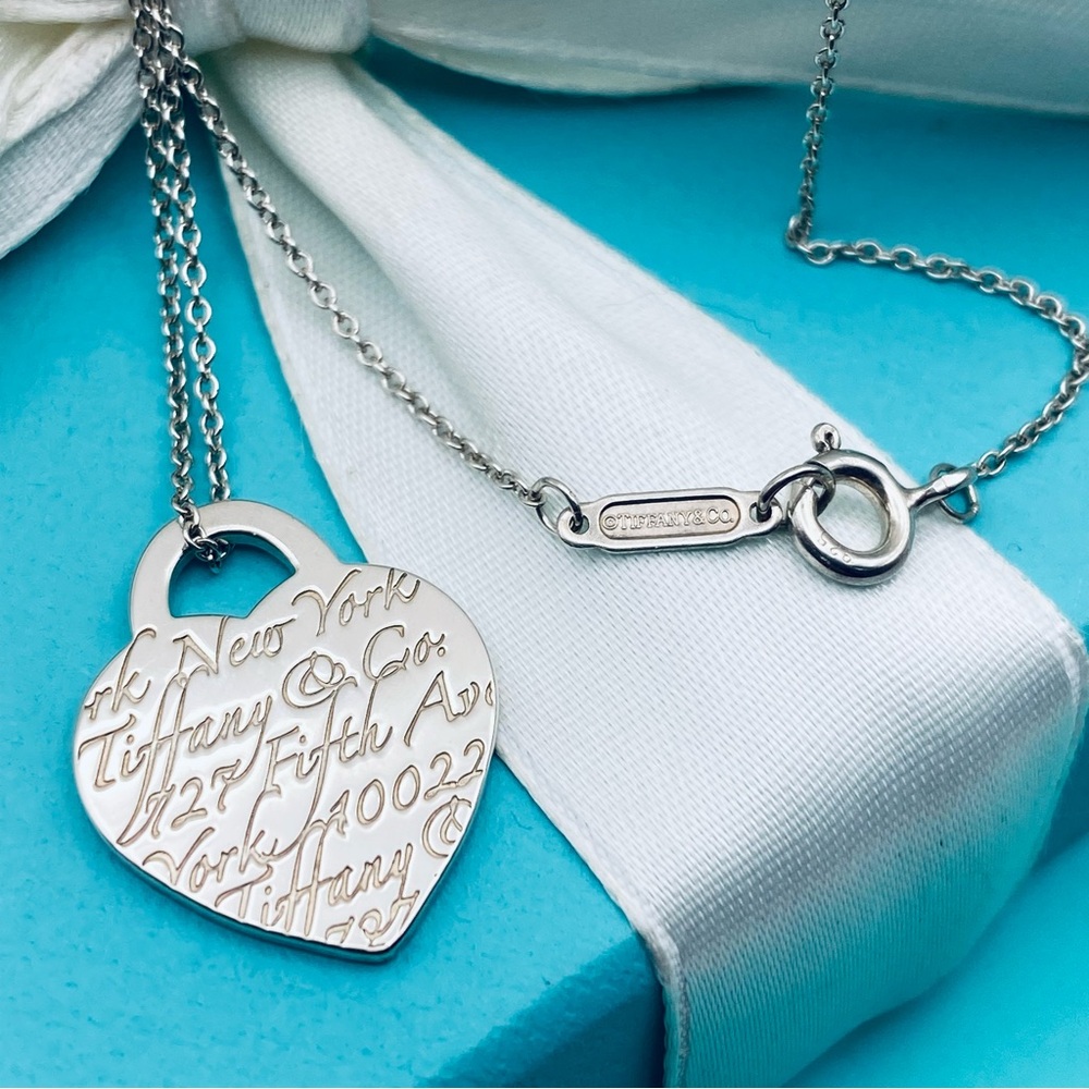 Tiffany & Co Notes Heart Pendant Charm Necklace